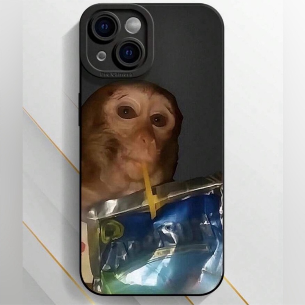 iPhone 12 Custom Monkey Juice Box Case - Black